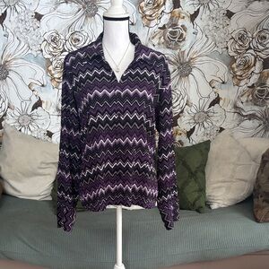 Dress Barn Purple Zigzag Women's Top EUC